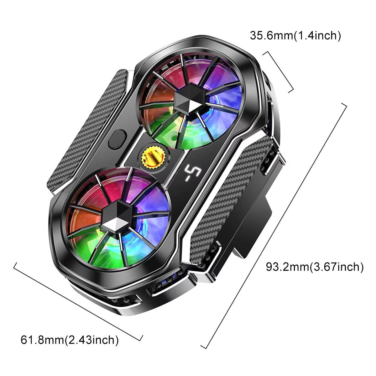 Охладитель для мобильного телефона Бесшумный Полупроводниковый Двойной Вентилятор Охлаждение Нагрев Телефона Уличная Прямая Трансляция Мобильный Гейминг Киберспорт Охлаждение чёрный